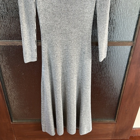 Mara Hoffman Jasmine Gray Ribbed Mock Neck Long Sleeve Dress size XL - Picture 9 of 11